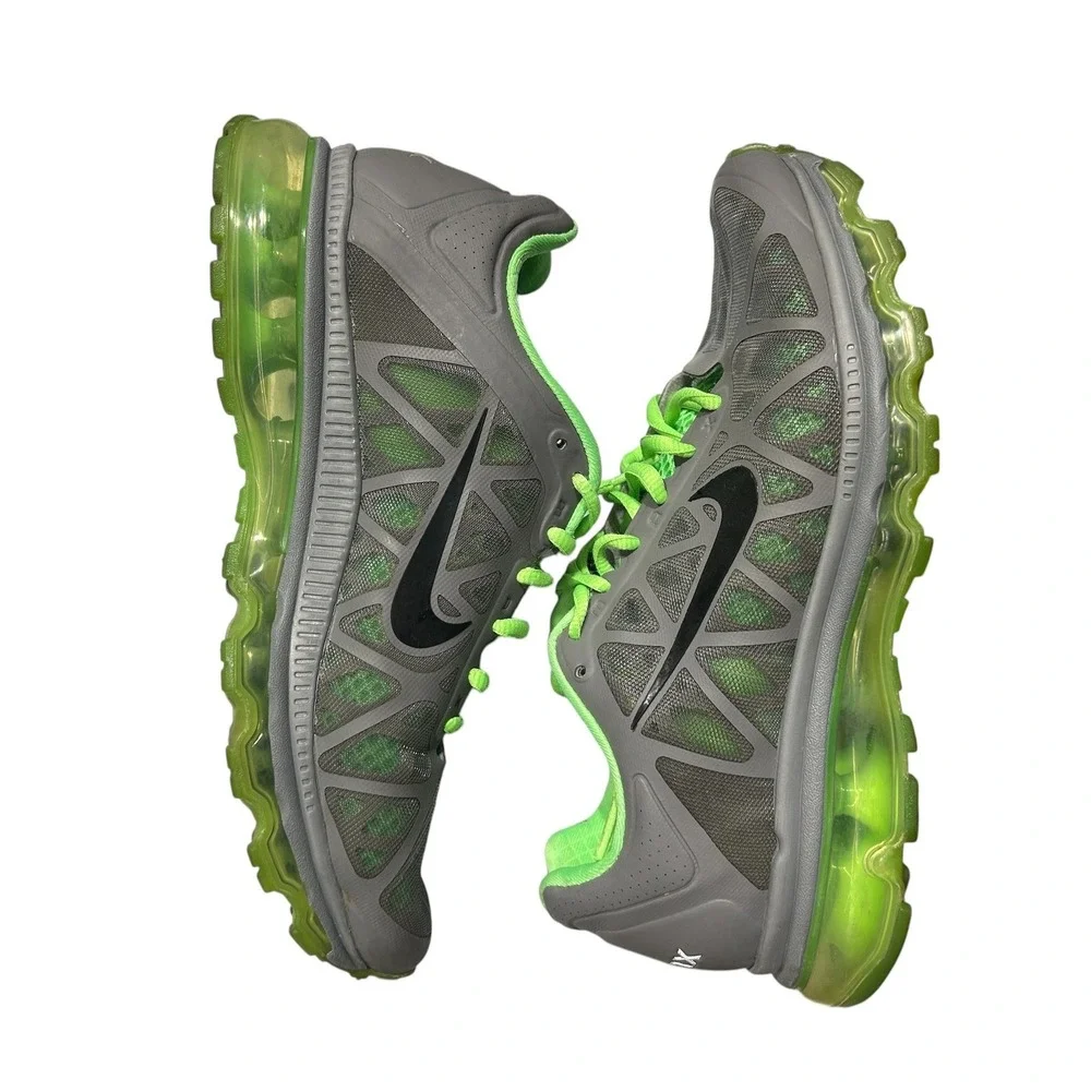 Nike Air Max 2011‎ Cool Grey Neon Green Mens 8.5 Running Shoes 429889-003